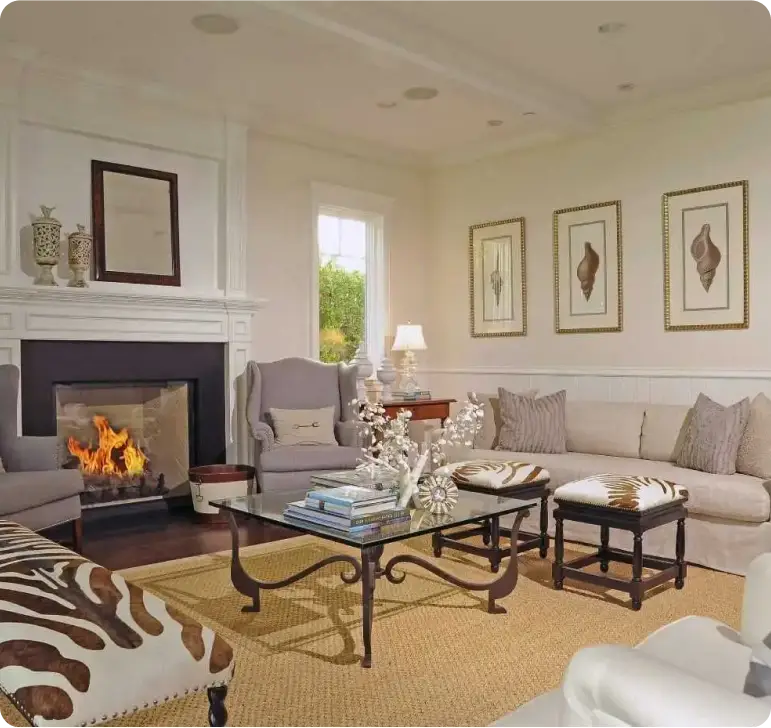 Cozy custom-designed living room